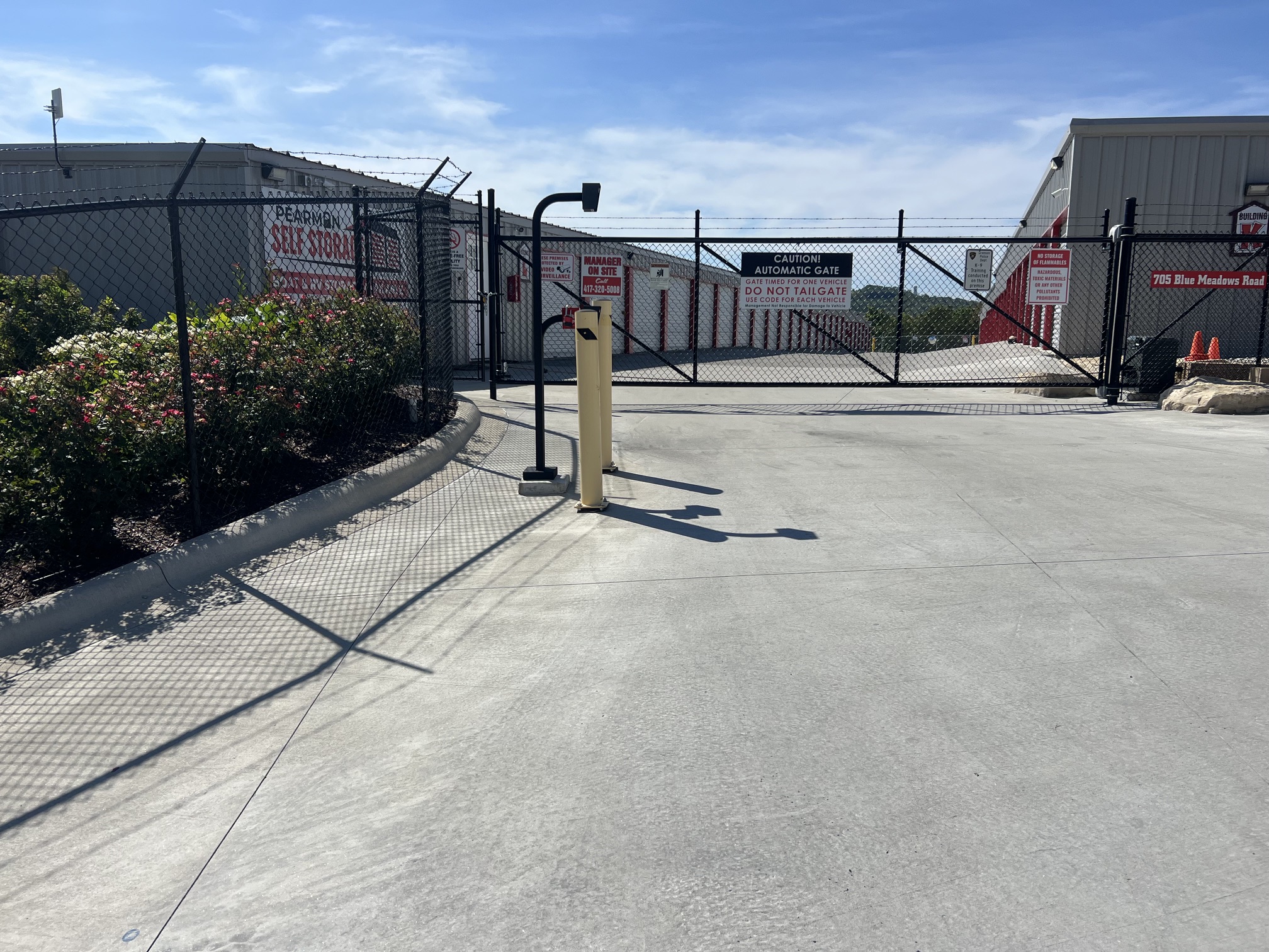 Pearman Self Storage secure gated entrance in Branson Missouri